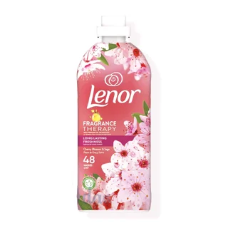 مایع خوشبوکننده لباس لنور LENOR مدل ۴۸بار مصرف با رایحه شکوفه های گیلاس و گل مریم حجم ۱۲۰۰میل