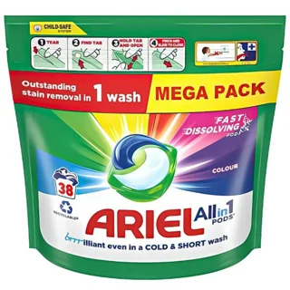 قرص ماشین لباسشویی فرانسوی آریل ARIEL مدل COLOUR بسته ۳۸ عددی