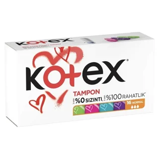 تامپون استخری کوتکس KOTEX سایز نرمال ۳ قطره بسته ۱۶ عددی