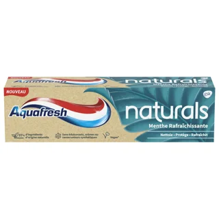 خمیر دندان گیاهی آکوافرش Aquafresh مدل naturals با رایحه نعناع ملایم حجم ۷۵ میل